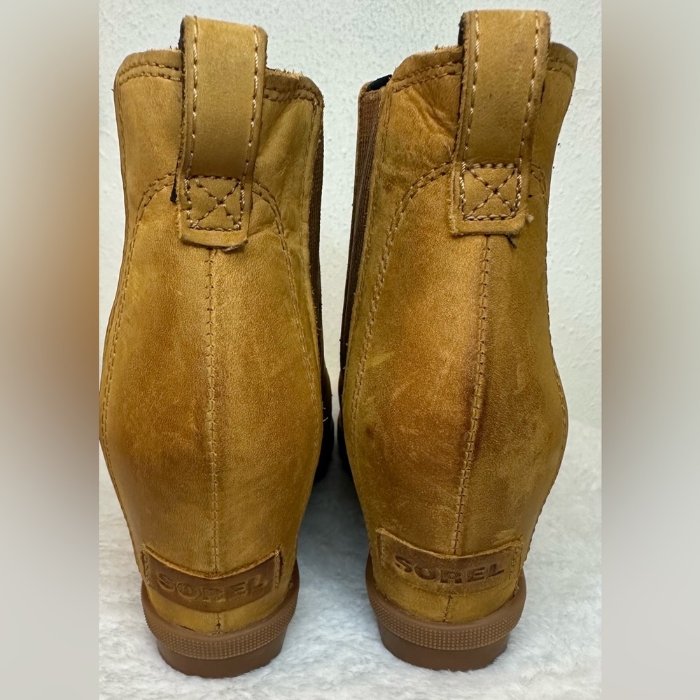 Sorel Women's Joan Of Arctic Wedge I| Chelsea Boot CAMEL Brown Size 7 - Picture 10 of 17